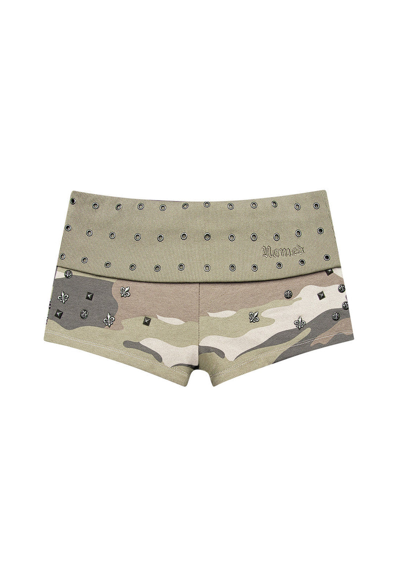 MIDNIGHT STUDDED MICRO HOTPANT SHORTS CAMO