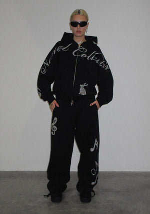 MUSE STUDDED OVERSIZED SWEATPANTS BLACK