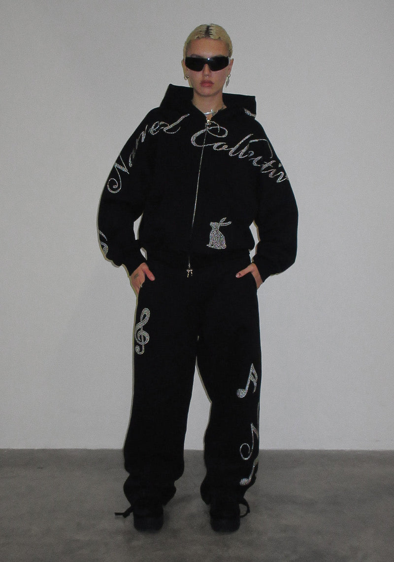 MUSE STUDDED OVERSIZED SWEATPANTS BLACK