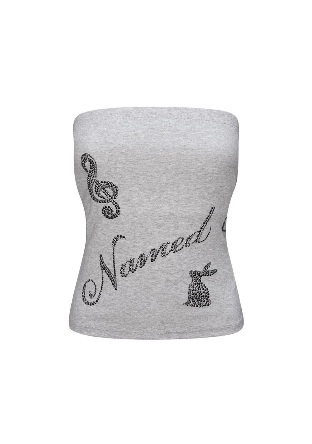 MUSE STUDDED TUBE TOP GREY MARL