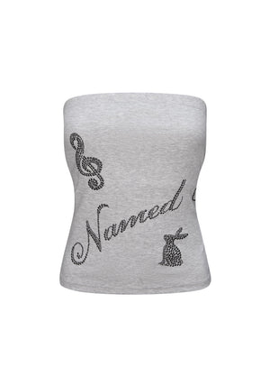 MUSE STUDDED TUBE TOP GREY MARL