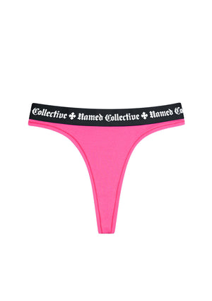 NAMED CLASSICS LOGO THONG HOT PINK