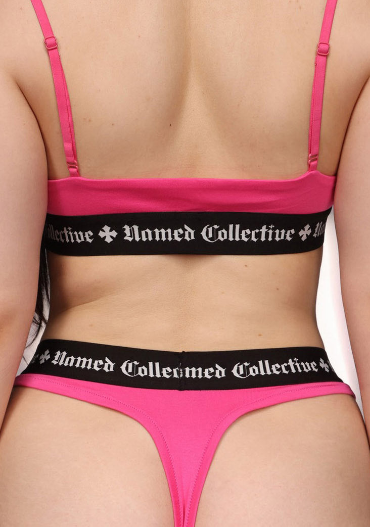 NAMED CLASSICS LOGO THONG HOT PINK