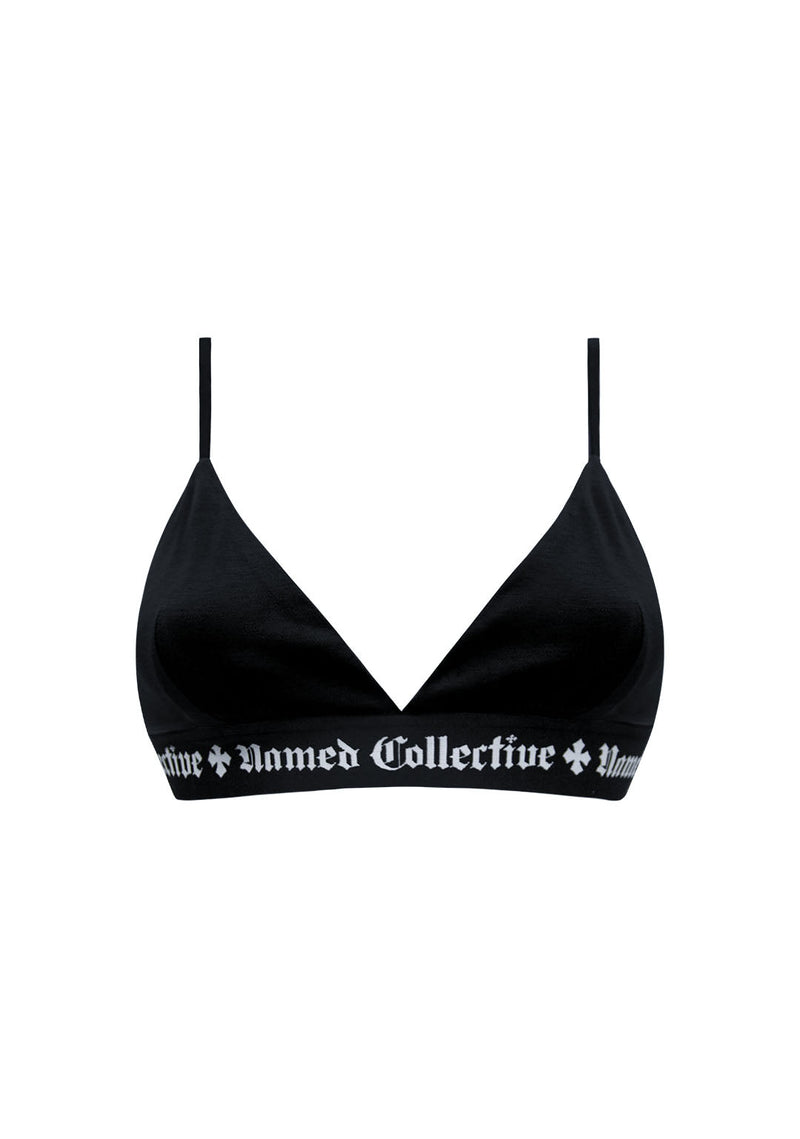 NAMED CLASSICS LOGO TRIANGLE BRALETTE BLACK