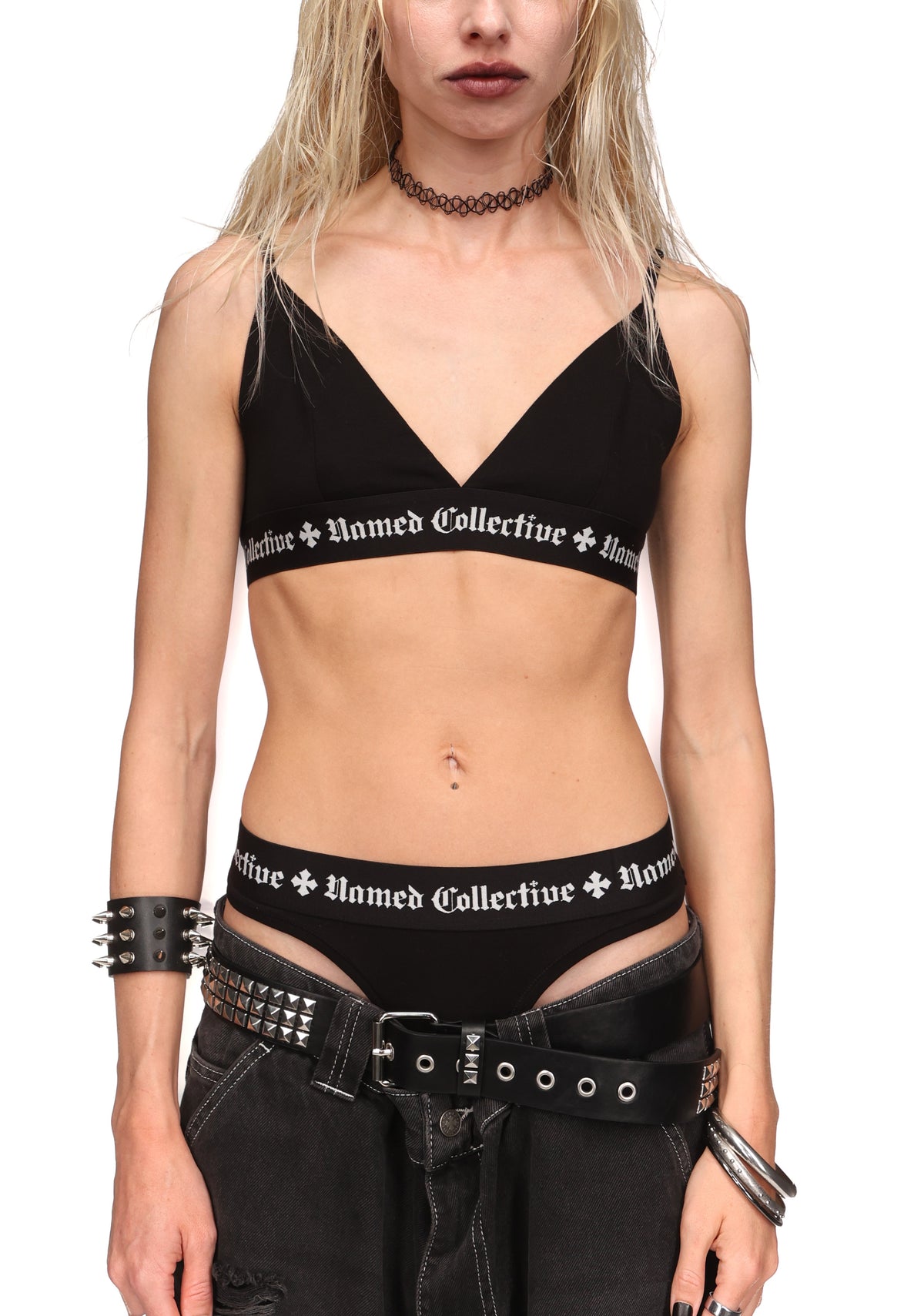 NAMED CLASSICS LOGO TRIANGLE BRALETTE BLACK