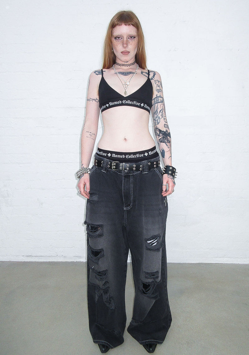 NAMED CLASSICS LOGO TRIANGLE BRALETTE BLACK