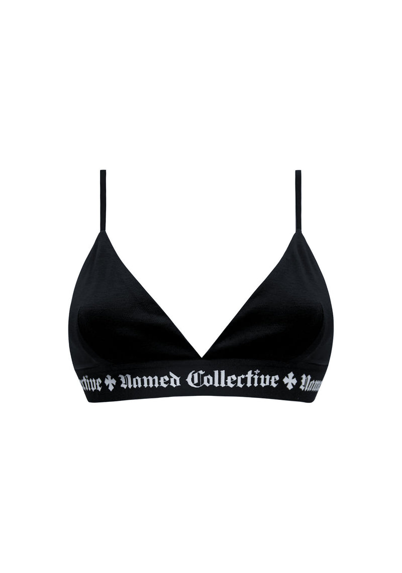 NAMED CLASSICS LOGO TRIANGLE BRALETTE BLACK
