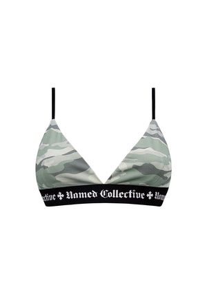 NAMED CLASSICS LOGO TRIANGLE BRALETTE CAMO