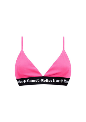 NAMED CLASSICS LOGO TRIANGLE BRALETTE HOT PINK