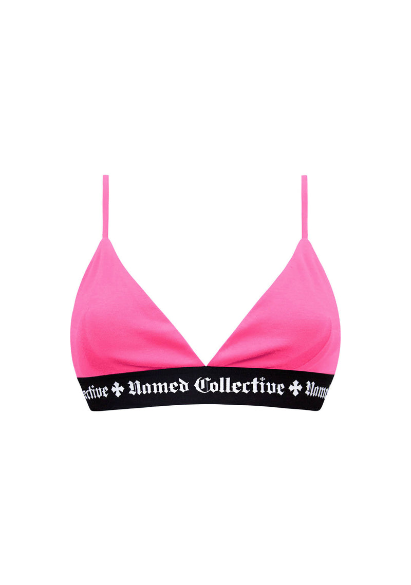 NAMED CLASSICS LOGO TRIANGLE BRALETTE HOT PINK