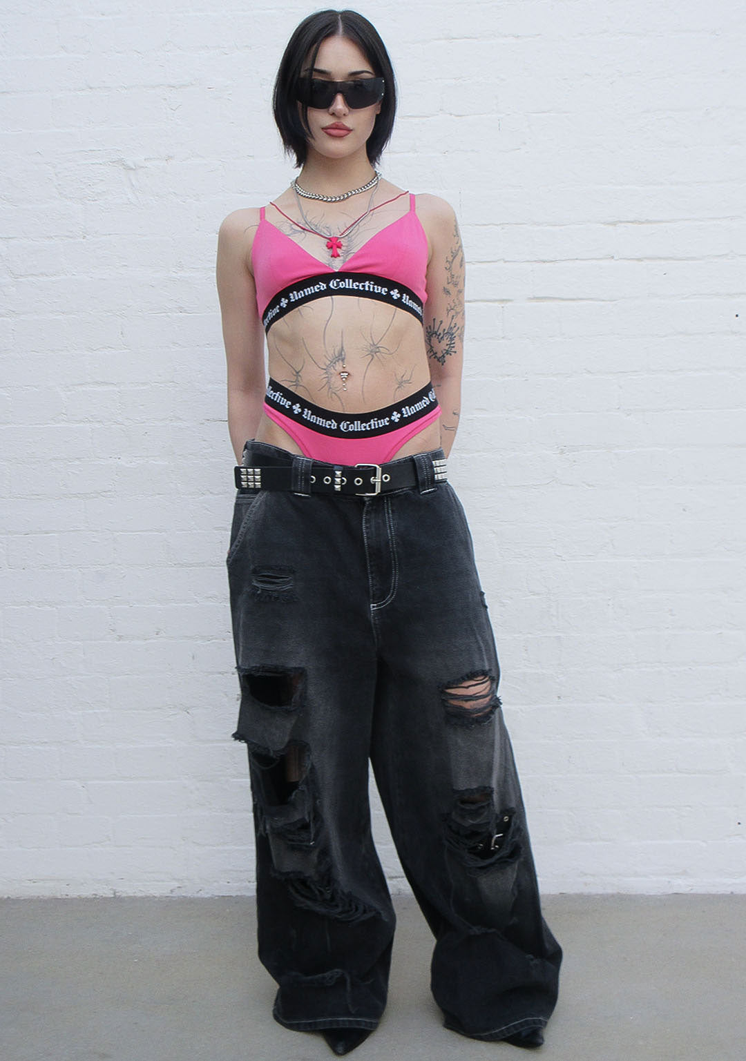 NAMED CLASSICS LOGO TRIANGLE BRALETTE HOT PINK
