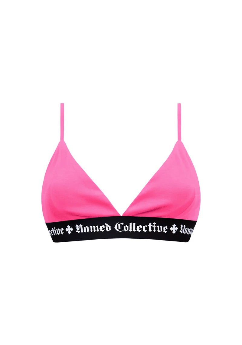 NAMED CLASSICS LOGO TRIANGLE BRALETTE HOT PINK