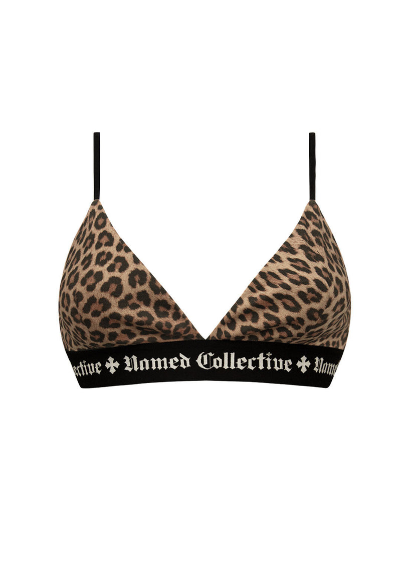 NAMED CLASSICS LOGO TRIANGLE BRALETTE LEOPARD
