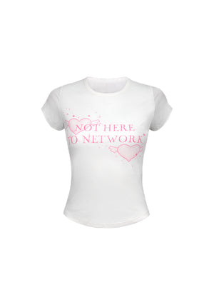 NETWORK GLITTER SCULPT BABY TEE WHITE