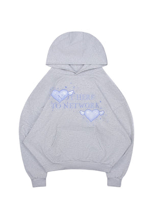 NETWORK GLITTER PULLOVER HOODIE GREY MARL