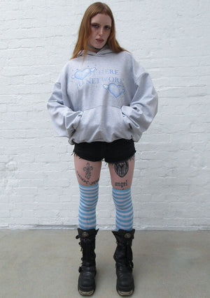 NETWORK GLITTER PULLOVER HOODIE GREY MARL