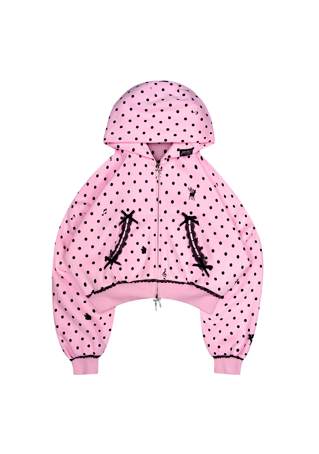 Nova Polka Dot Crop Zip Hoodie Baby Pink – NAMED COLLECTIVE®