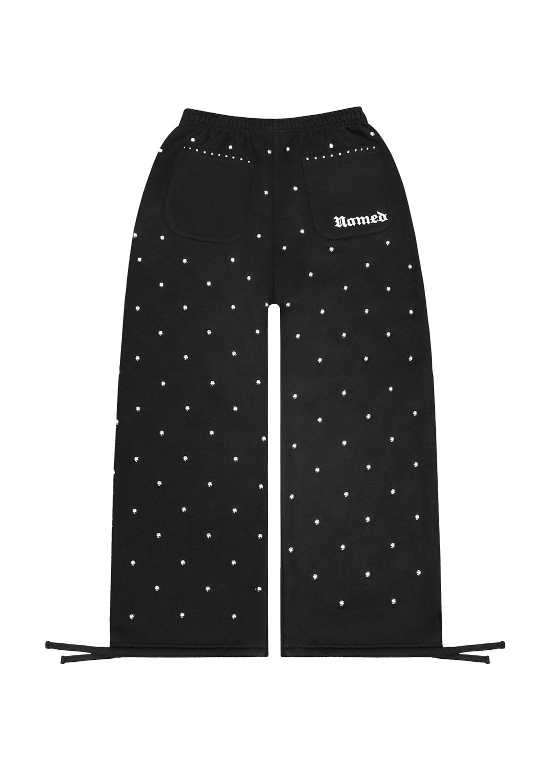 NOVA STUDDED POLKA DOT OVERSIZED SWEATPANTS BLACK