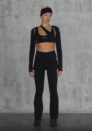 Nth ACTIVE FLARED LEGGINGS BLACK