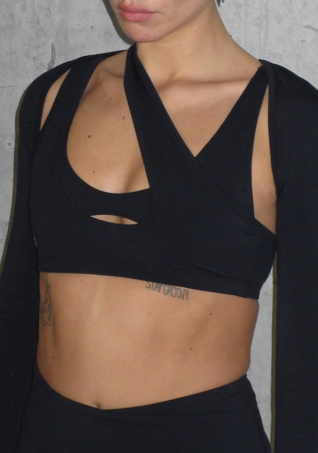 Nth ACTIVE MULTI STRAP SPORTS BRA BLACK