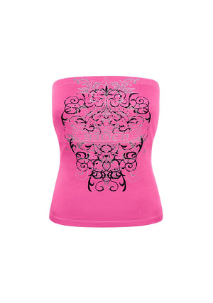 OBSESSION RHINESTONE TUBE TOP HOT PINK