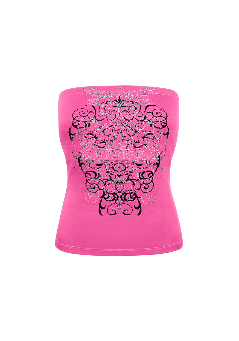 OBSESSION RHINESTONE TUBE TOP HOT PINK