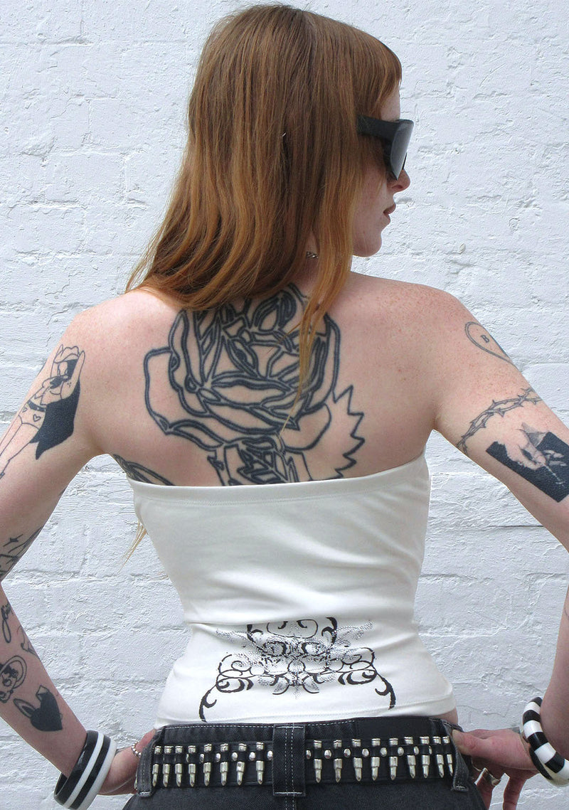 OBSESSION RHINESTONE TUBE TOP WHITE