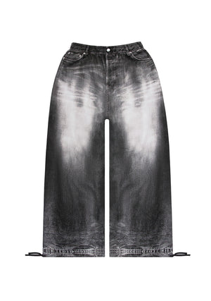 OFF GRID DENIM EFFECT OVERSIZED SWEATPANTS WASHED BLACK