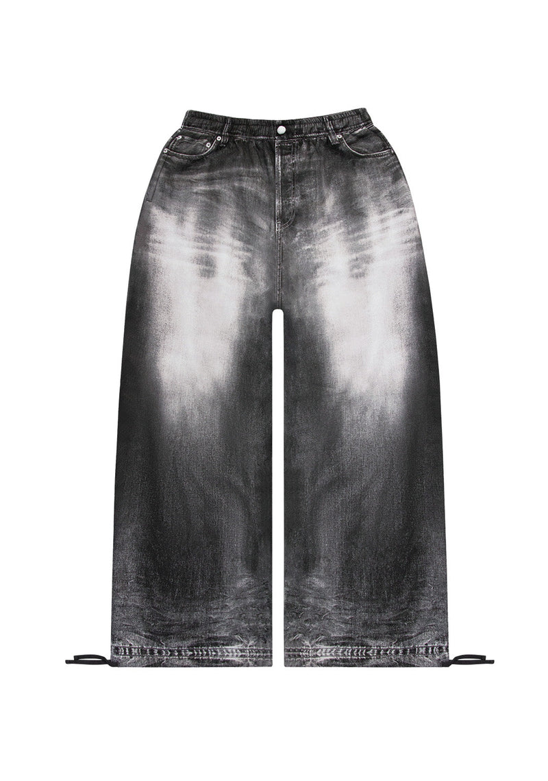 OFF GRID DENIM EFFECT OVERSIZED SWEATPANTS WASHED BLACK