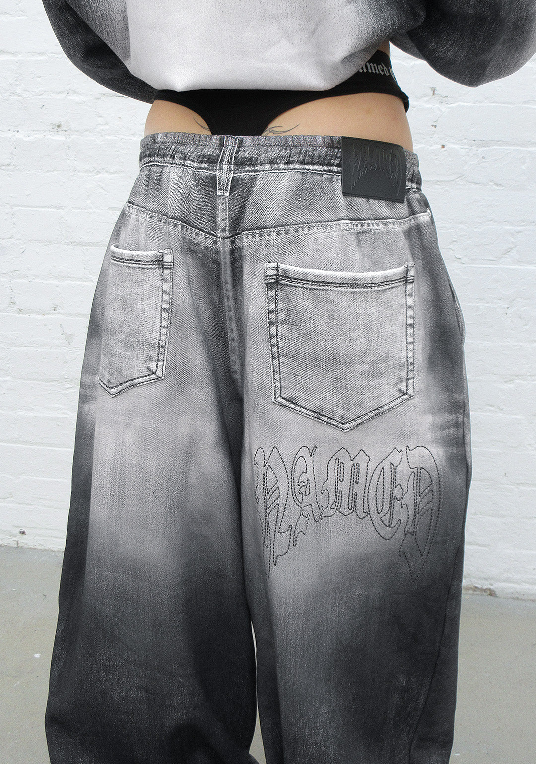 新品SWEATS COLLECTIVE DENIM BAGGYJEANS y2k Black Denim Baggy Jeans | Sweats Collective