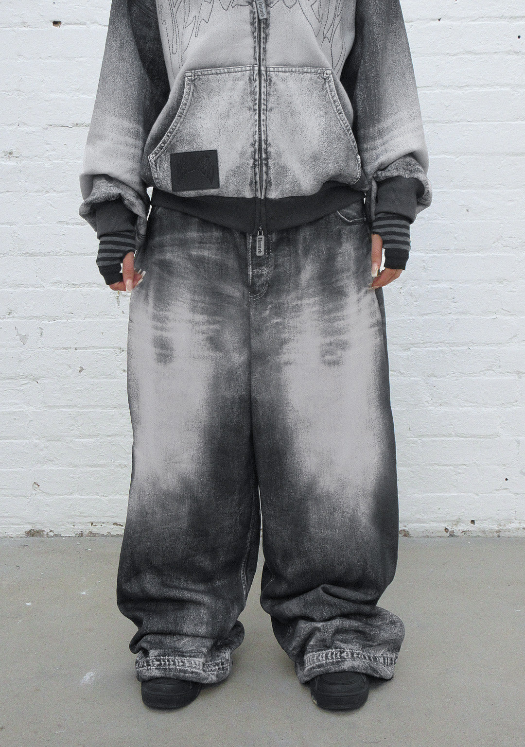 Off Grid Denim Effect Oversized Sweatpants Washed Black – NAMED