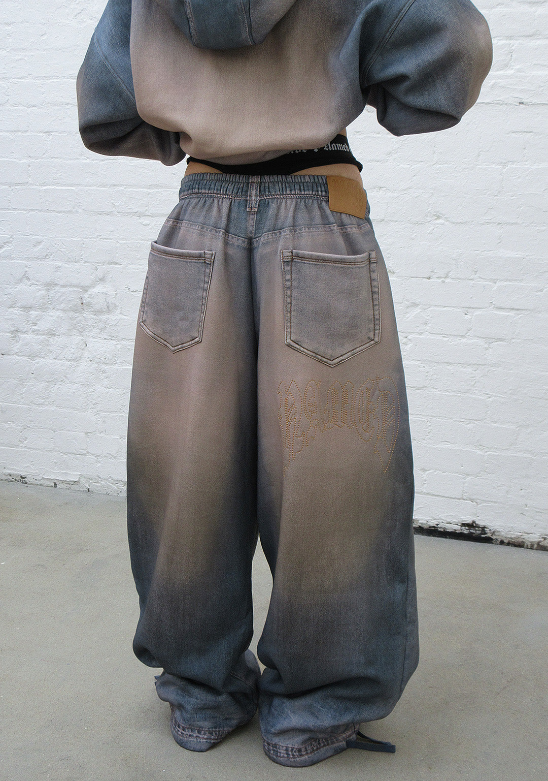 Off Grid Denim Effect Oversized Sweatpants Washed Blue – NAMED