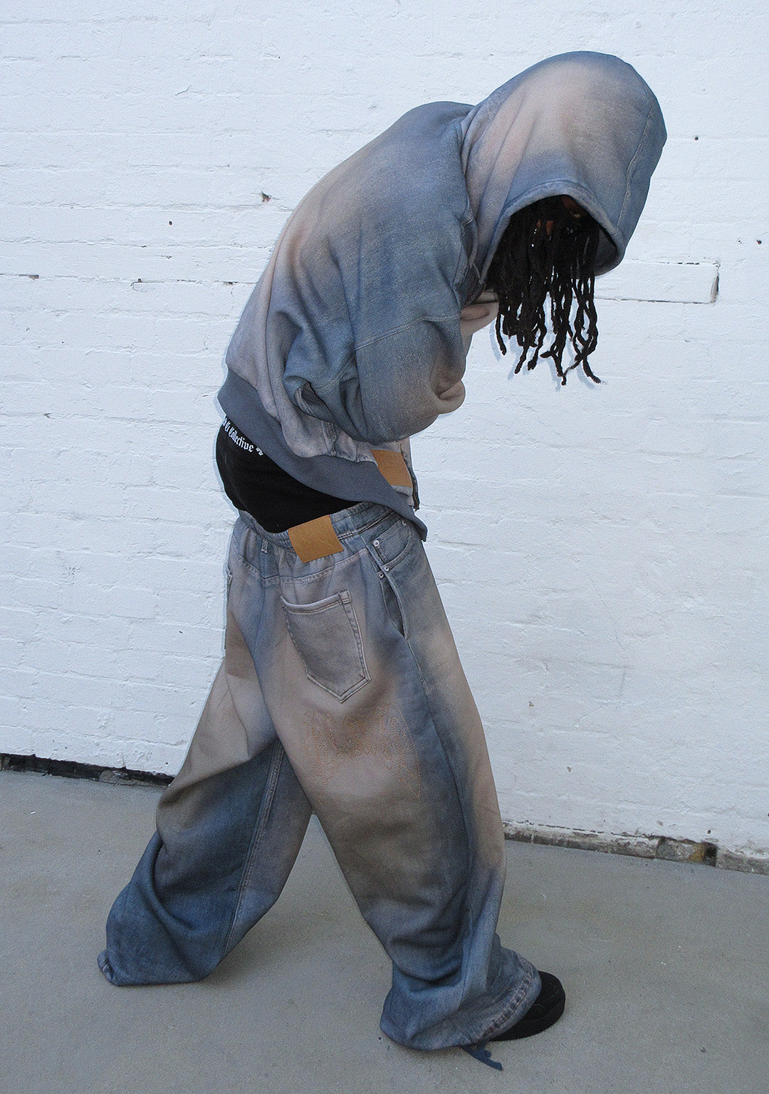 Off Grid Denim Effect Oversized Sweatpants Washed Blue – NAMED