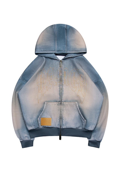 Off Grid Denim Effect Zip Hoodie Washed Blue – NAMED COLLECTIVE®