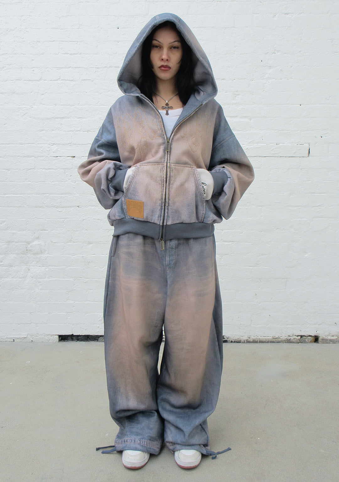 Off Grid Denim Effect Zip Hoodie Washed Blue – NAMED COLLECTIVE®