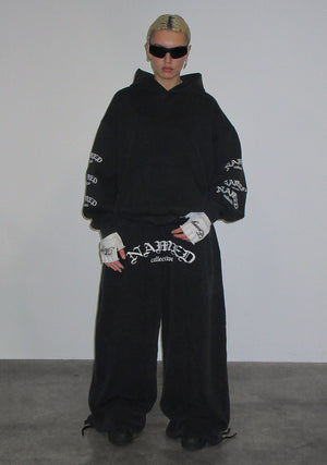 OLD ENGLISH OVERSIZED SWEATPANTS WASHED CHARCOAL