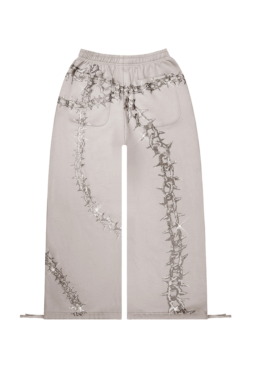OMEN RHINESTONE OVERSIZED SWEATPANTS SMOKE GREY