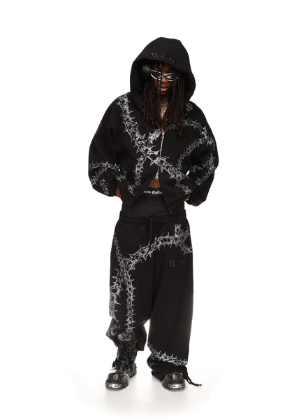 Omen Rhinestone Zip Hoodie Black – NAMED COLLECTIVE®