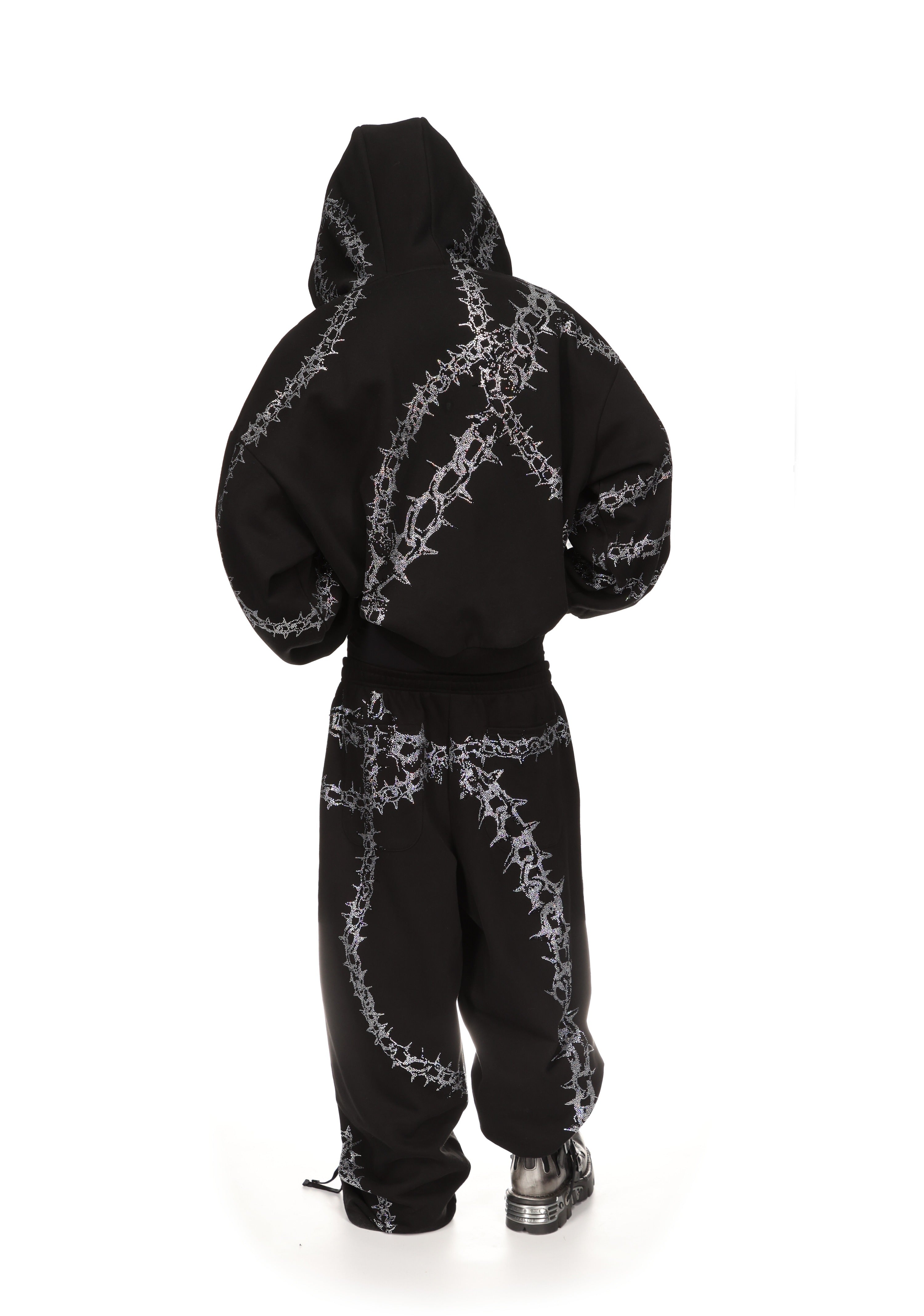 Omen Rhinestone Zip Hoodie Black – NAMED COLLECTIVE®