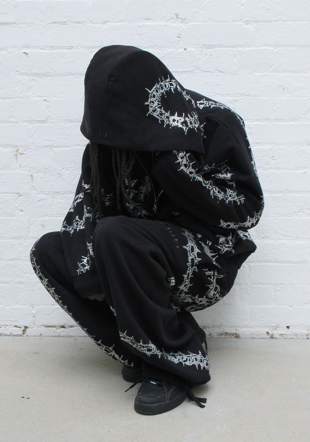 Omen Rhinestone Zip Hoodie Black – NAMED COLLECTIVE®