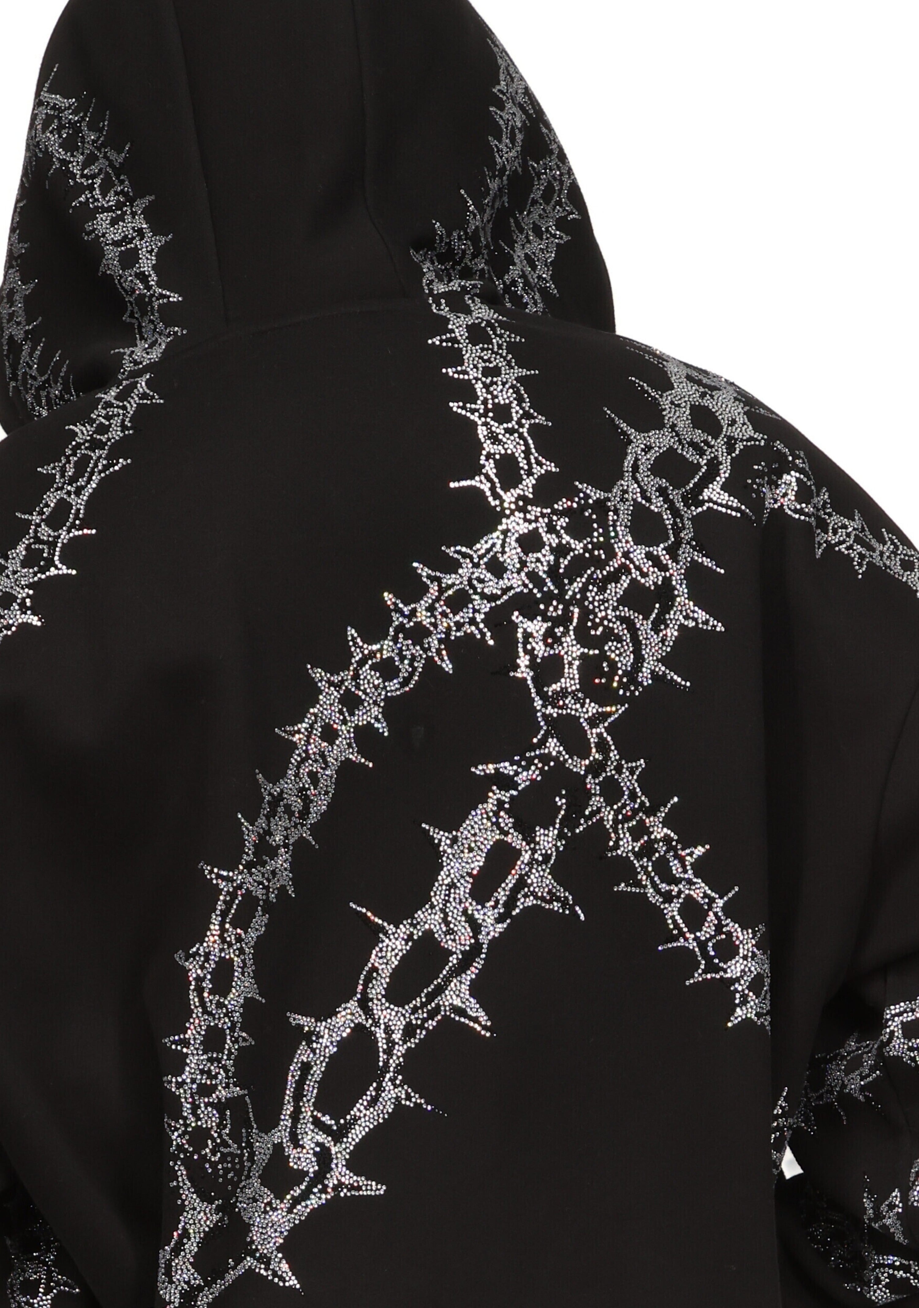 Omen Rhinestone Zip Hoodie Black – NAMED COLLECTIVE®