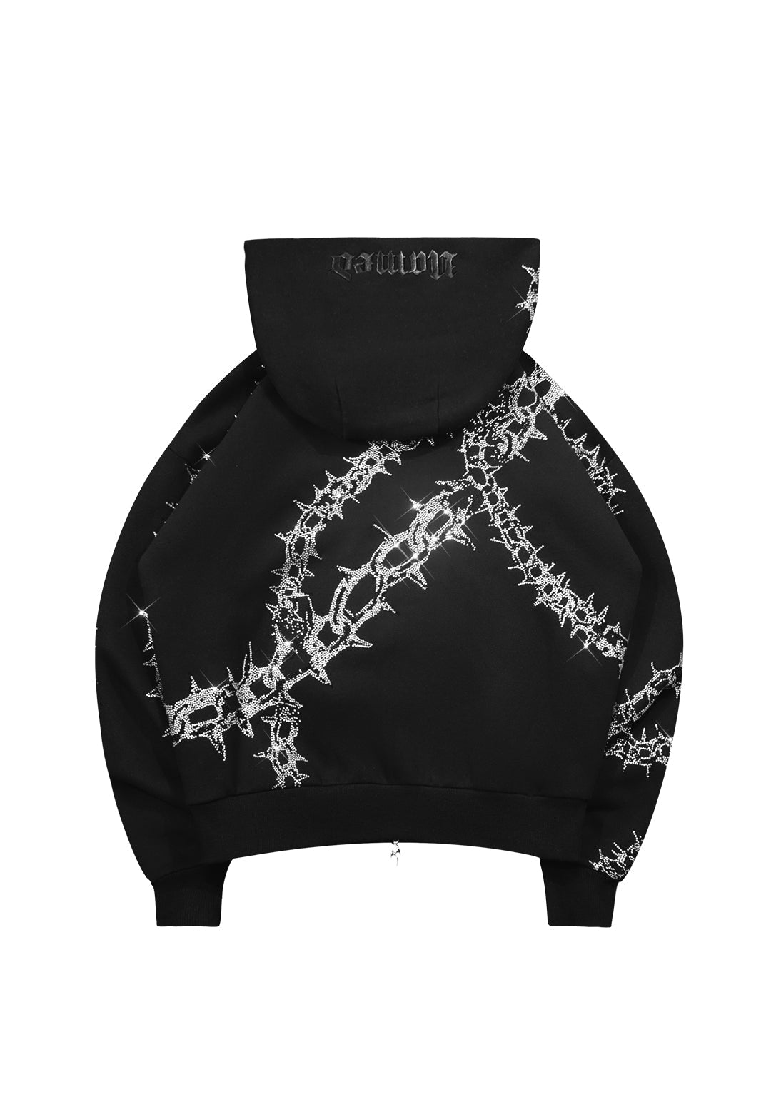Omen Rhinestone Zip Hoodie Black – NAMED COLLECTIVE®