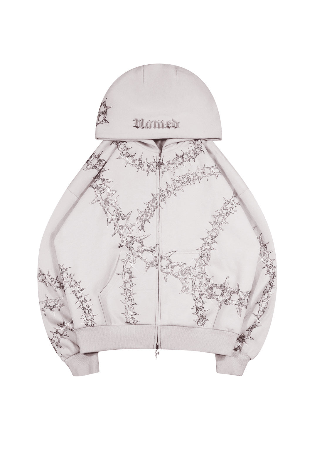 NAMED COLLECTIVE パーカー L/XL Omen Rhinestone Zip Hoodie Smoke Grey – NAMED COLLECTIVE®