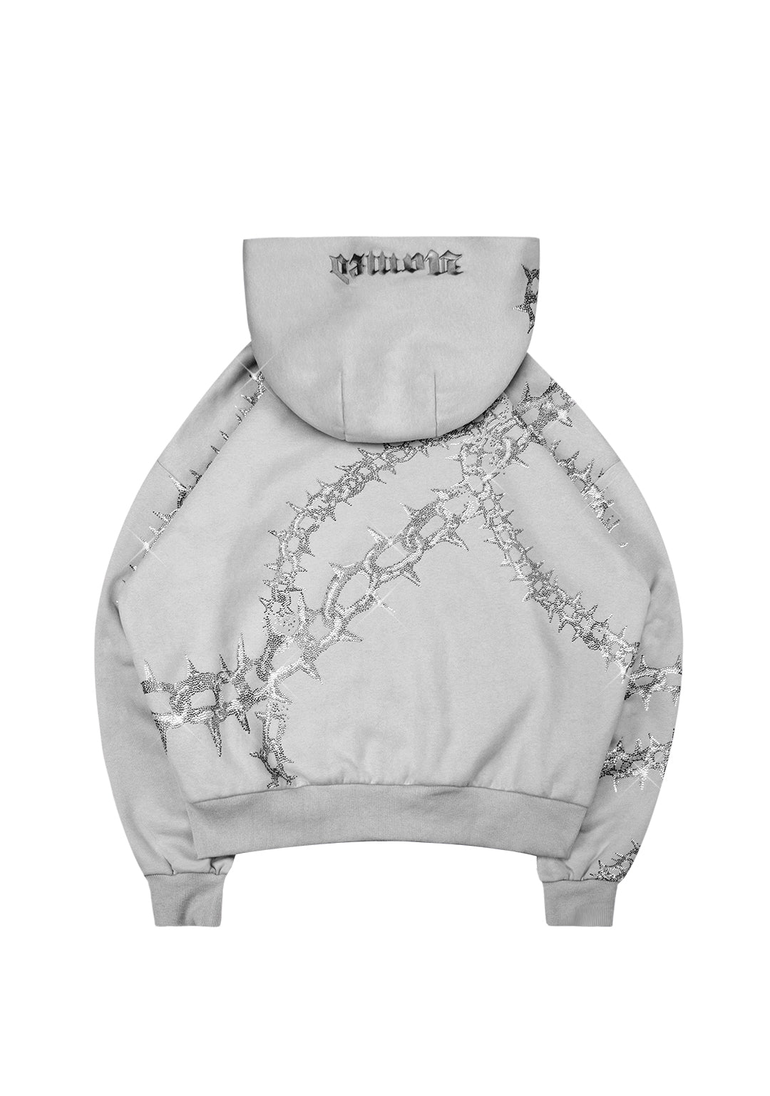 Omen Rhinestone Zip Hoodie Smoke Grey – NAMED COLLECTIVE®