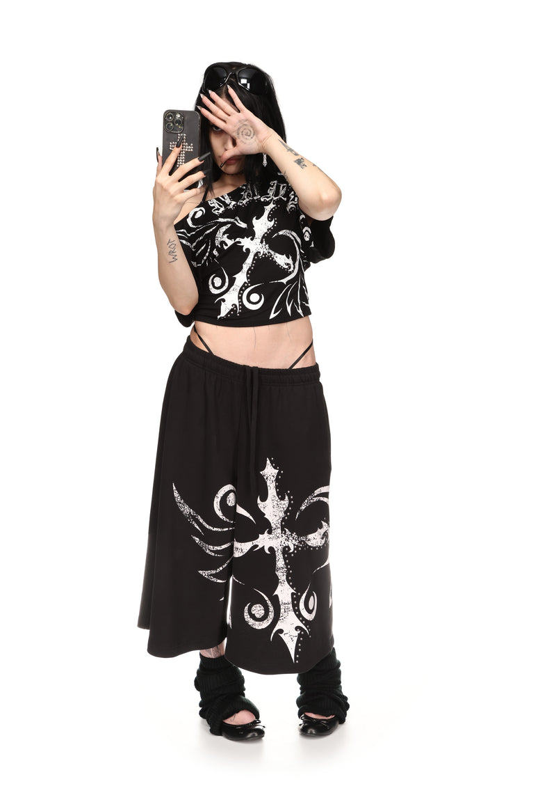 OUTLAW OVERSIZED SWEATSHORTS BLACK