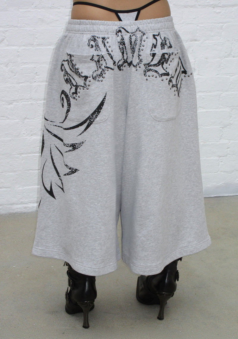 OUTLAW OVERSIZED SWEATSHORTS GREY MARL