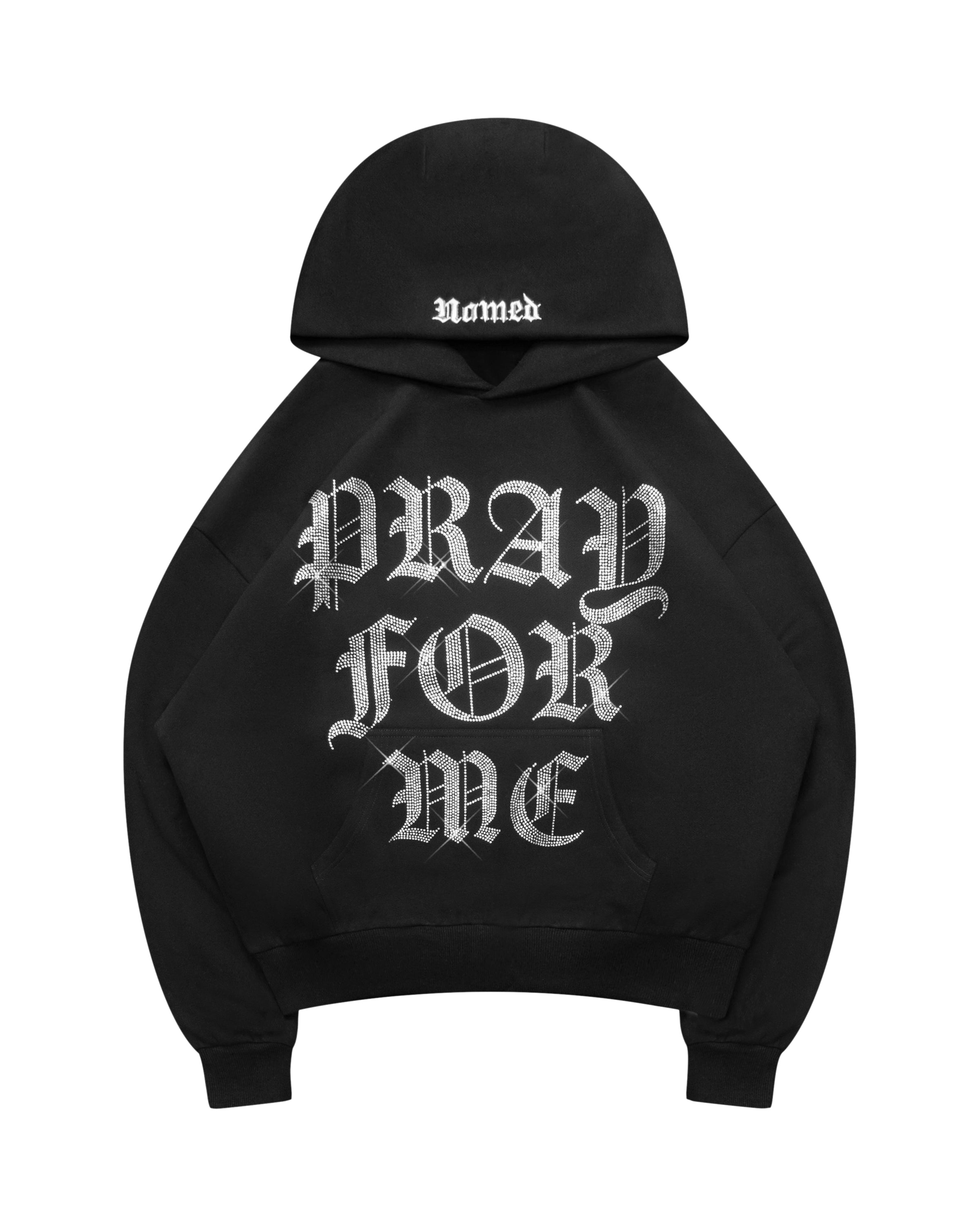 ⭐︎大幅お値下げ⭐︎namedcollective HOODIE BLACK Pray For Me Rhinestone Pullover Hoodie Black – NAMED COLLECTIVE®
