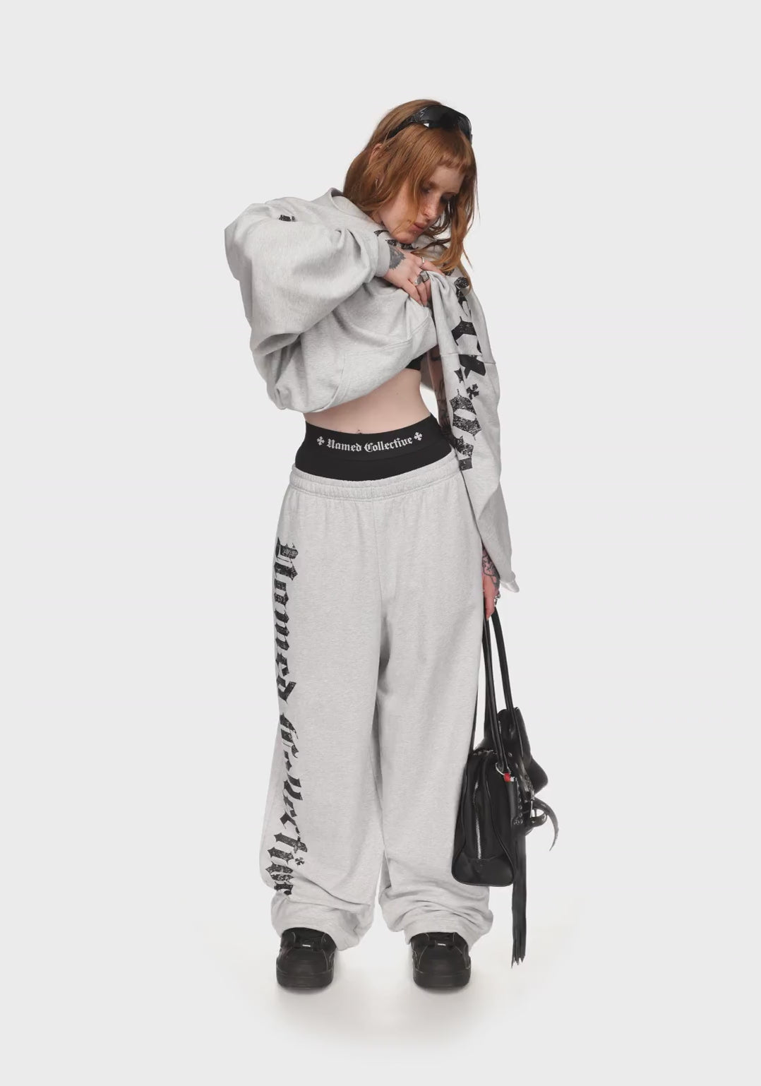 Nth Active Old English Oversized Sweatpants Grey Marl – NAMED