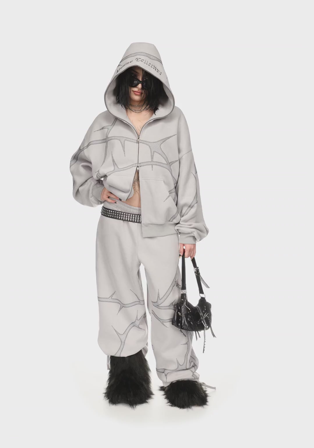 Thorn Studded Oversized Sweatpants Smoke Grey – NAMED COLLECTIVE®