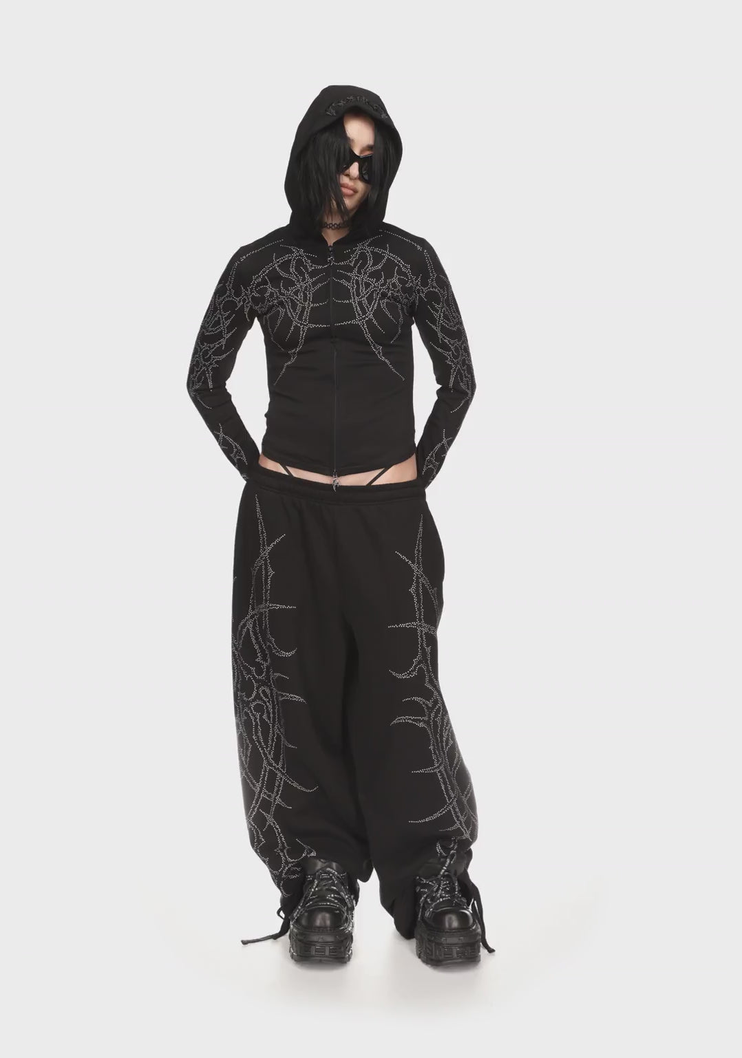 Haunt Studded Sculpt Stretch Zip Hoodie Black – NAMED COLLECTIVE®